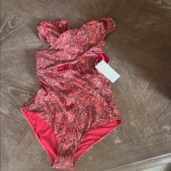 Ulla Johnson Coral Floral One-Piece Swimsuit - Picture 1 of 2